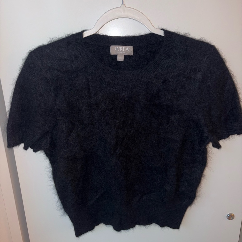 J. Crew Black Cashmere Short Sleeve Sweater